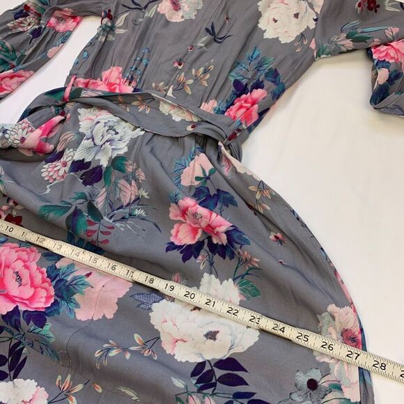 Steele Australia Peony Floral Ruffle Maxi Dress Small Grey Romantic Summergirl - Picture 9 of 9